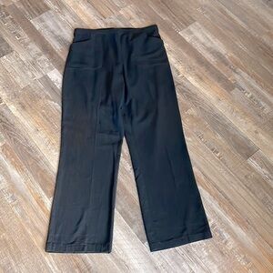 Soft Surroundings 100% Cotton Pull On Wide Leg Black Pants, Size Large